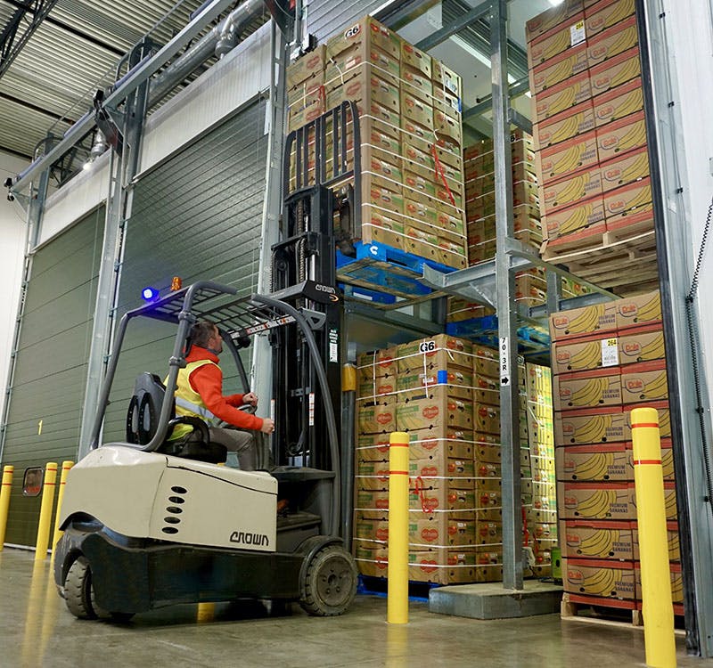 Forklift in Caruso warehouse